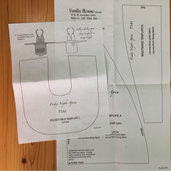 📍”Friday NIght Apron" Pattern by Vanilla House Designs🪡🧵 - Picture 6 of 8